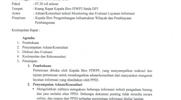 Monev dan Tindak Lanjut PPID Biro PIWP2 Setda DIY