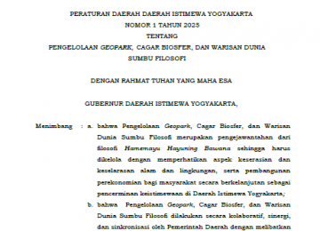 Perda DIY Nomor 1 Tahun 2025